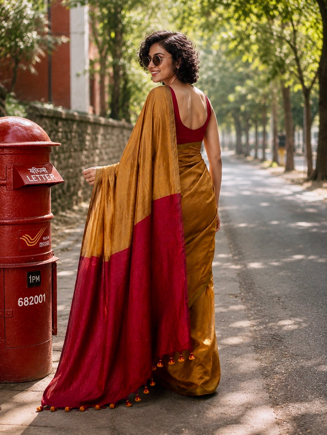 Laal Chutki - Premium Khadi Saree