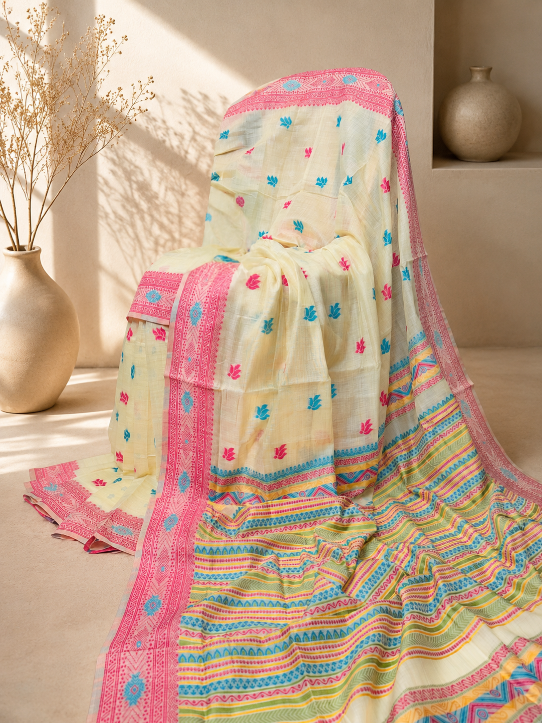 Phulchhaya - Tussar Jamdani Saree