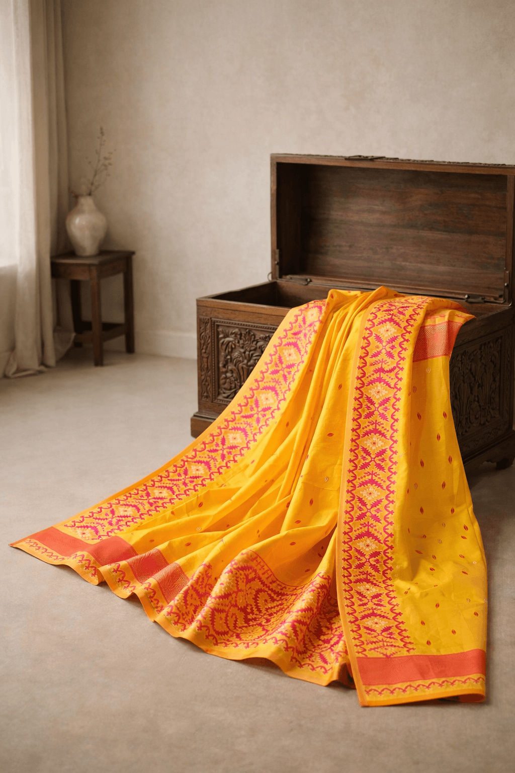 Sonali Bhor Katan Silk with Jamdani Border