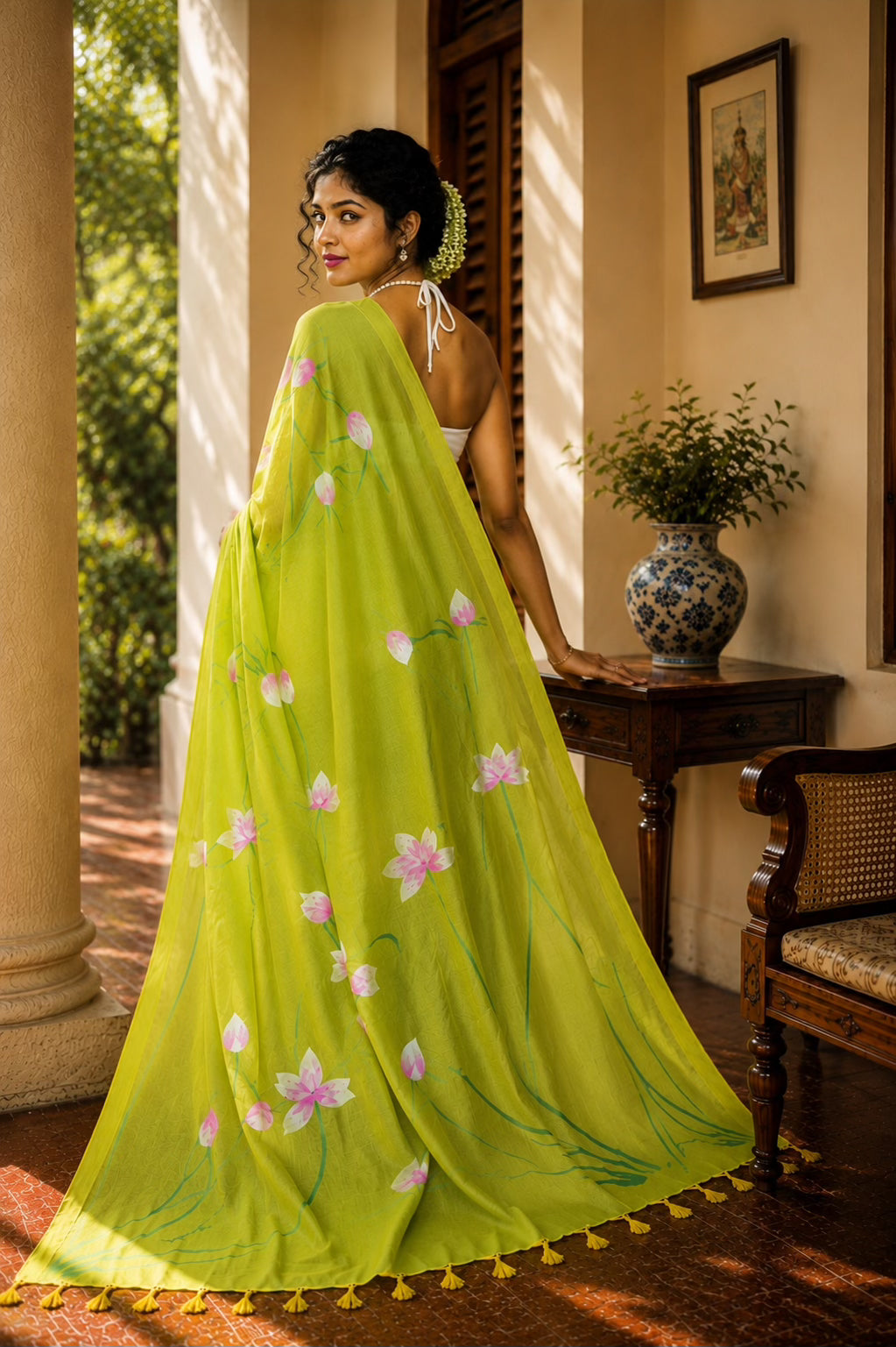 Kisholoy - Handpainted Khadi Saree