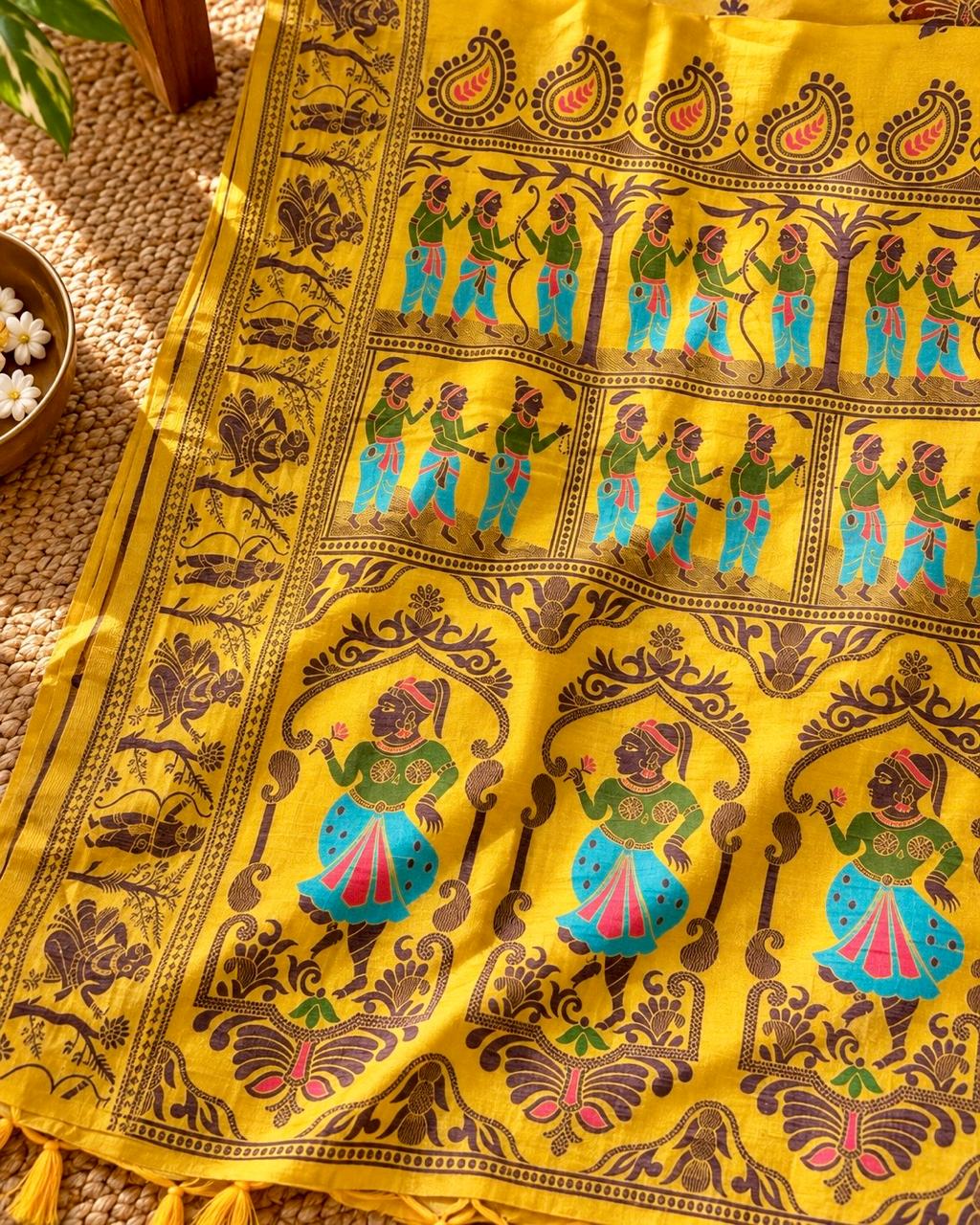 Shonar Golpo — Raw Silk Mina Baluchari Saree