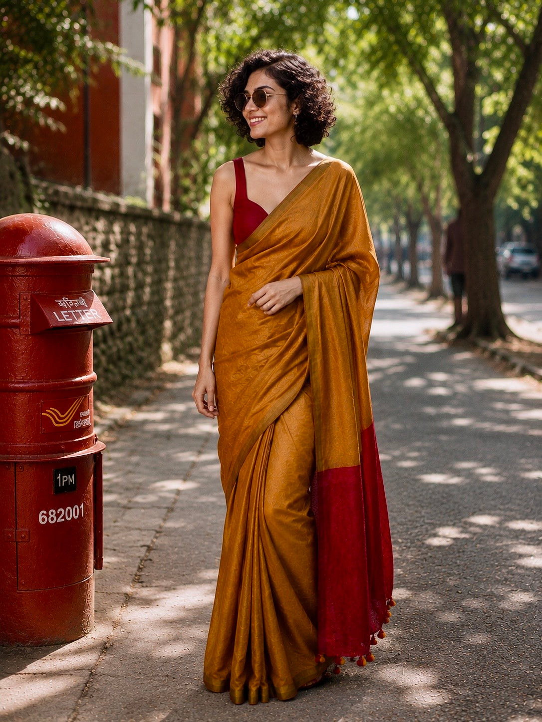 Laal Chutki - Premium Khadi Saree