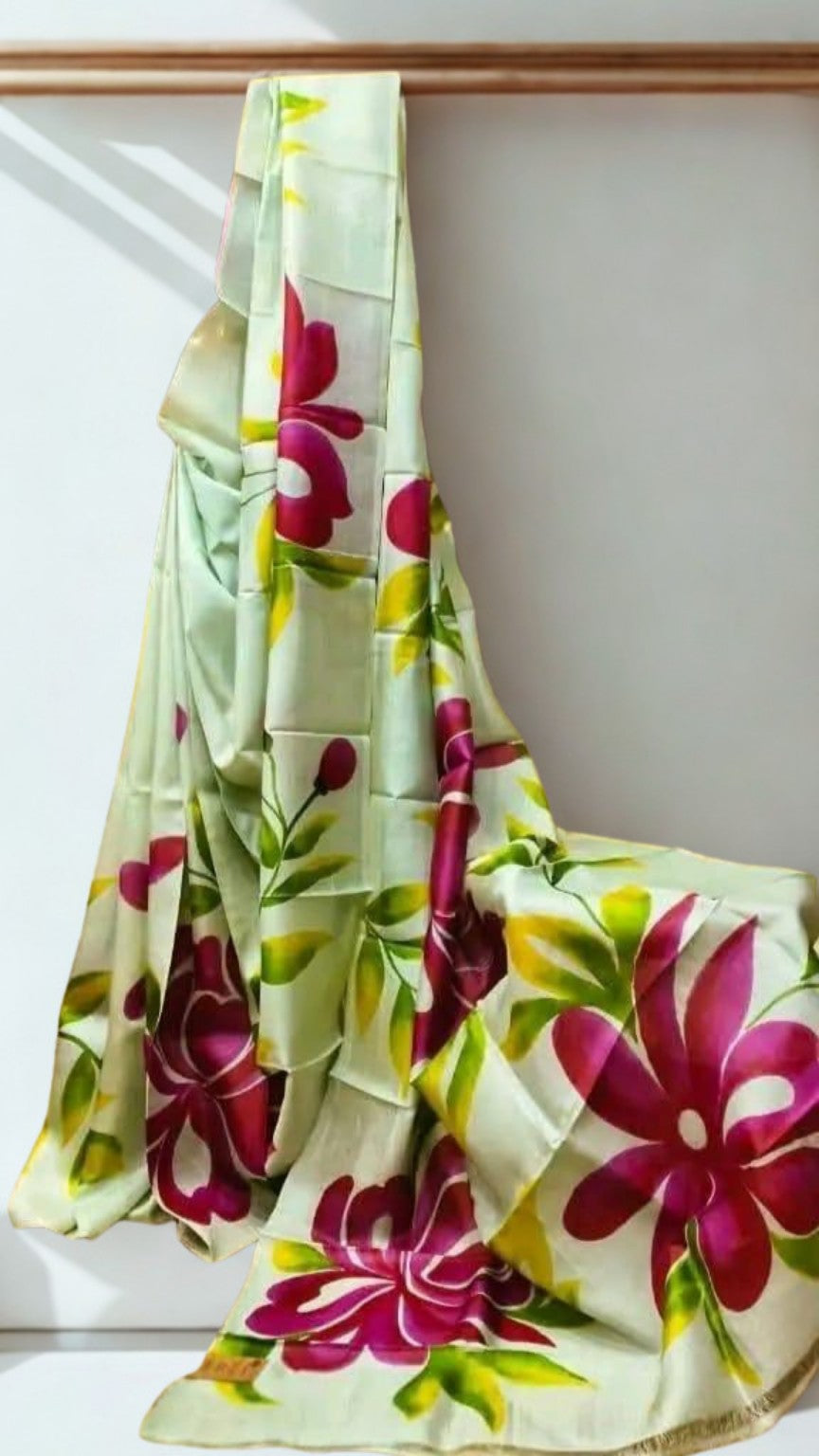Kusumika - Handpainted Pure Bishnupuri Silk