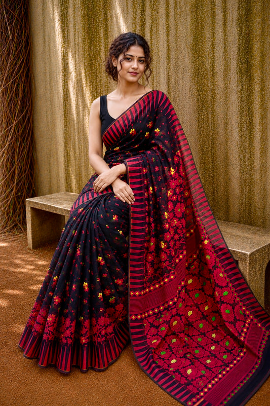 Krishna Rouge - Premium Soft Cotton Jamdani