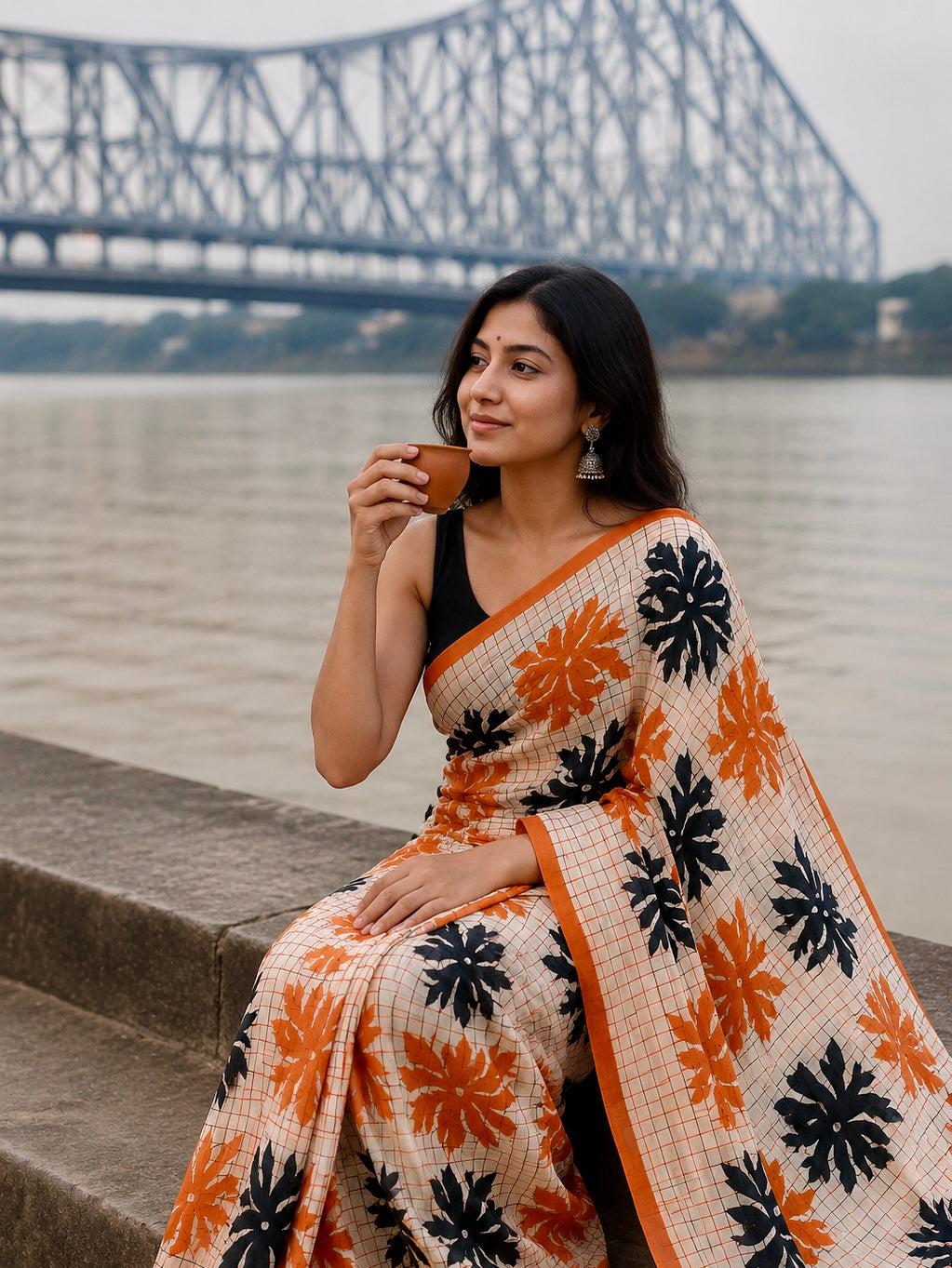 Rangrekha Premium Resham Kota Saree with Hand Appliqué
