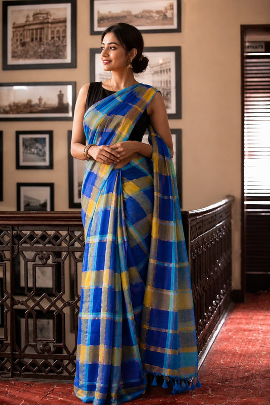Blue Adda - Soft & Light Mul Cotton Saree