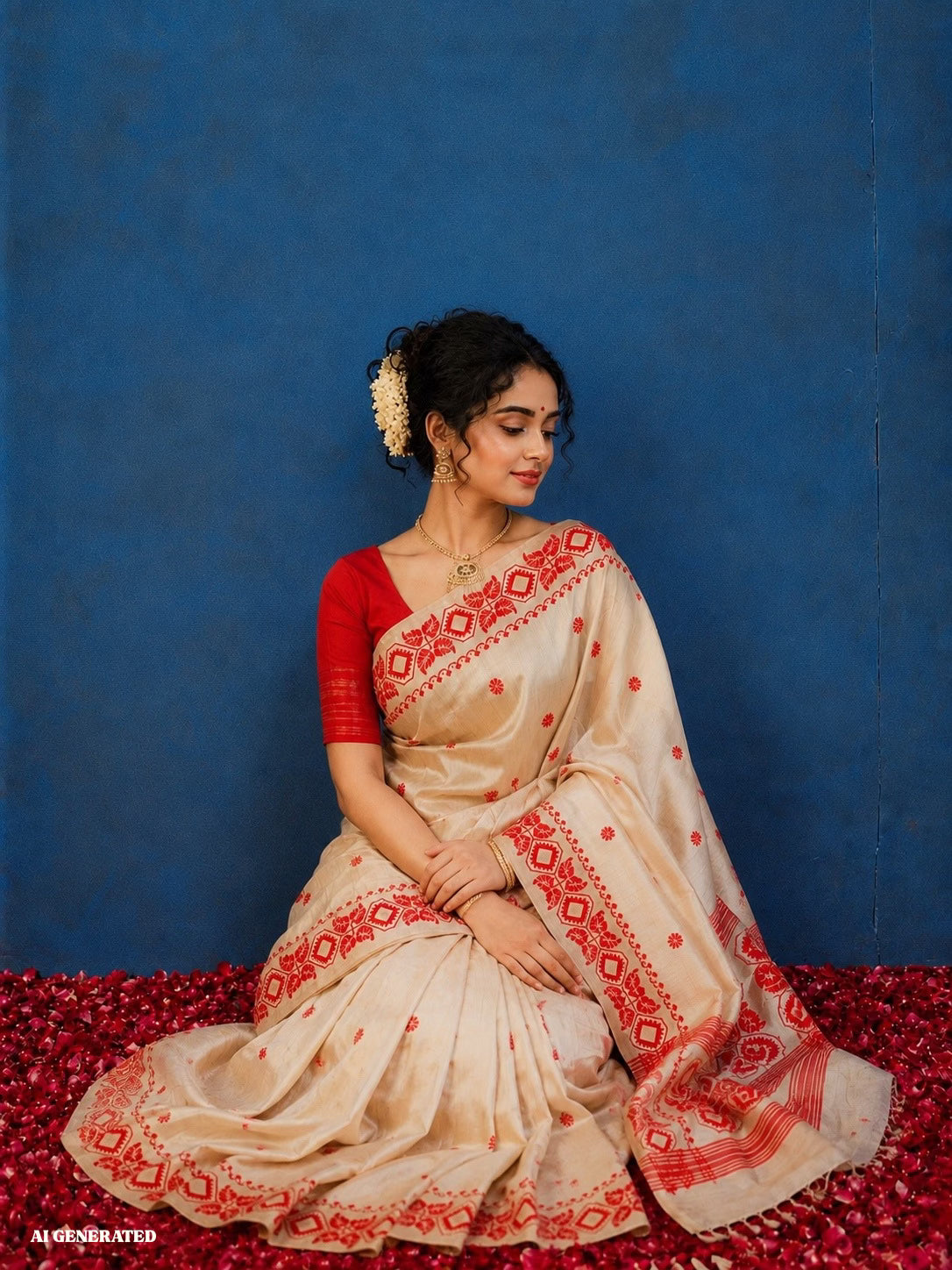 Muga Mohor – Premium Muga Tussar Silk Saree with Blouse Piece
