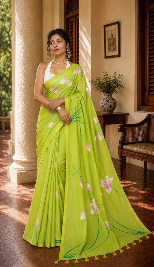 Kisholoy - Handpainted Khadi Saree