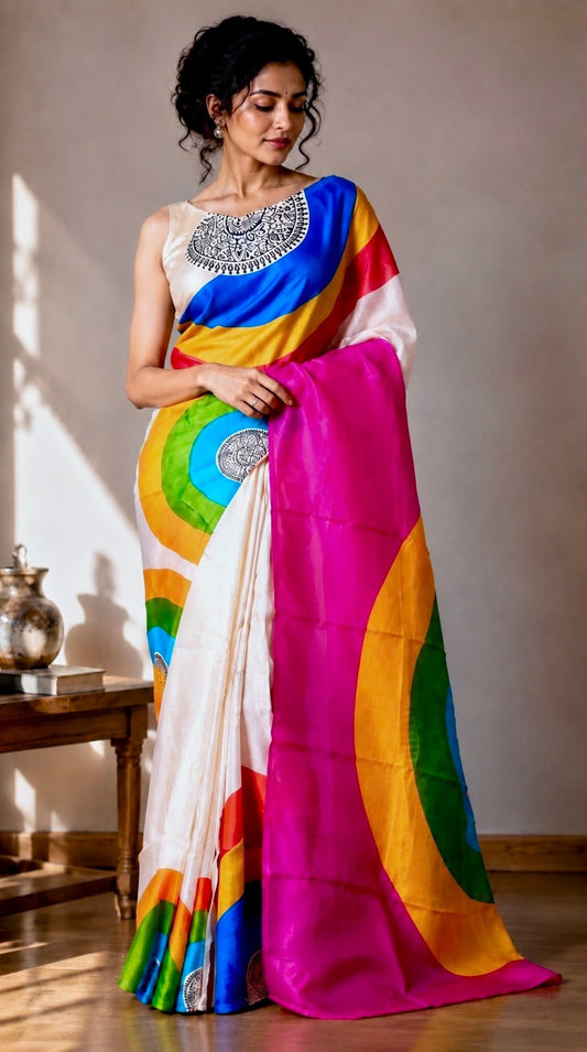 Rongtuli - Handpainted Certified Silk Saree