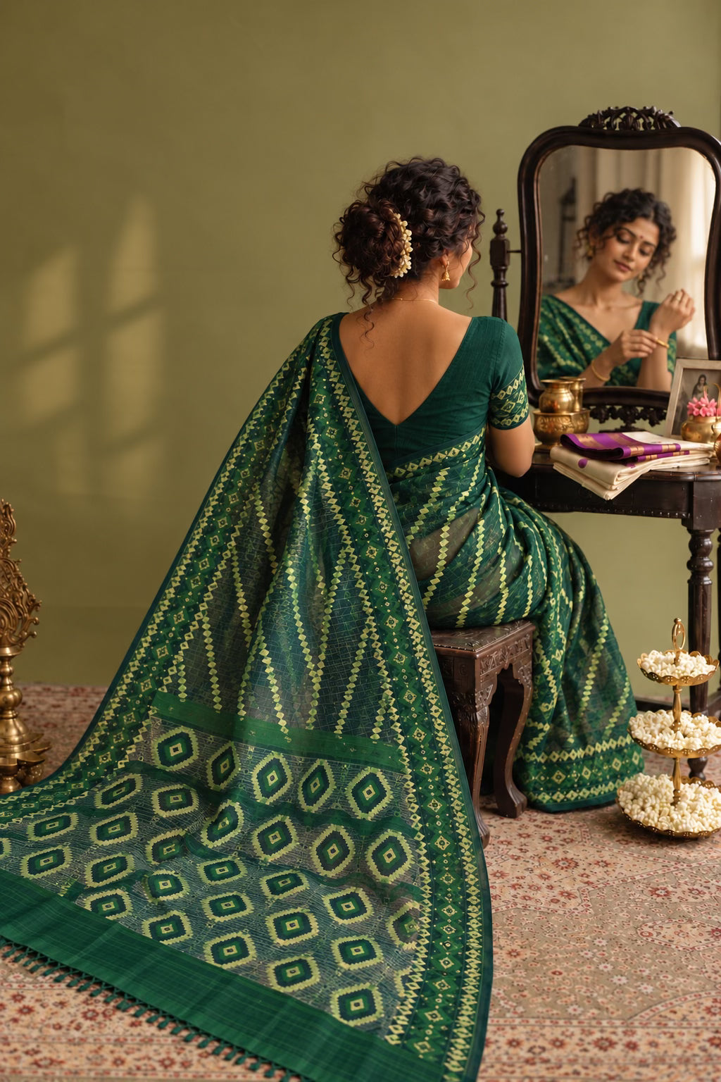 Shobuj Aalo - Jamdani with Zari Weaves