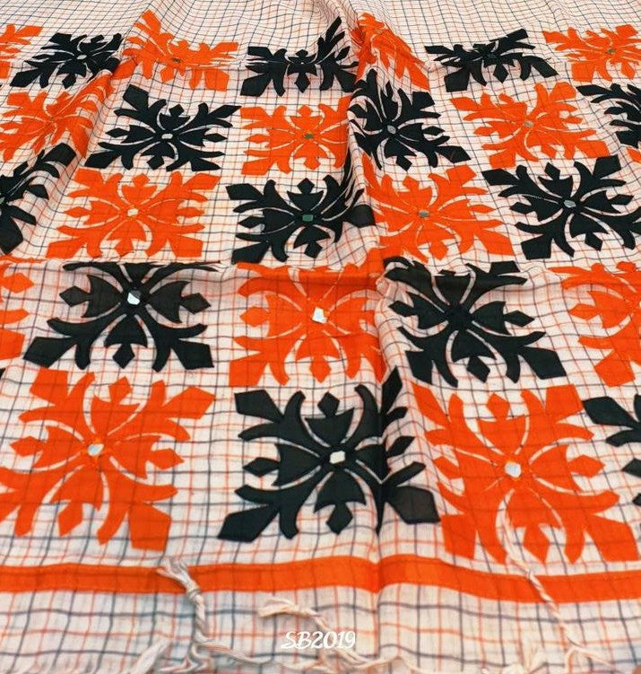 Rangrekha Premium Resham Kota Saree with Hand Appliqué