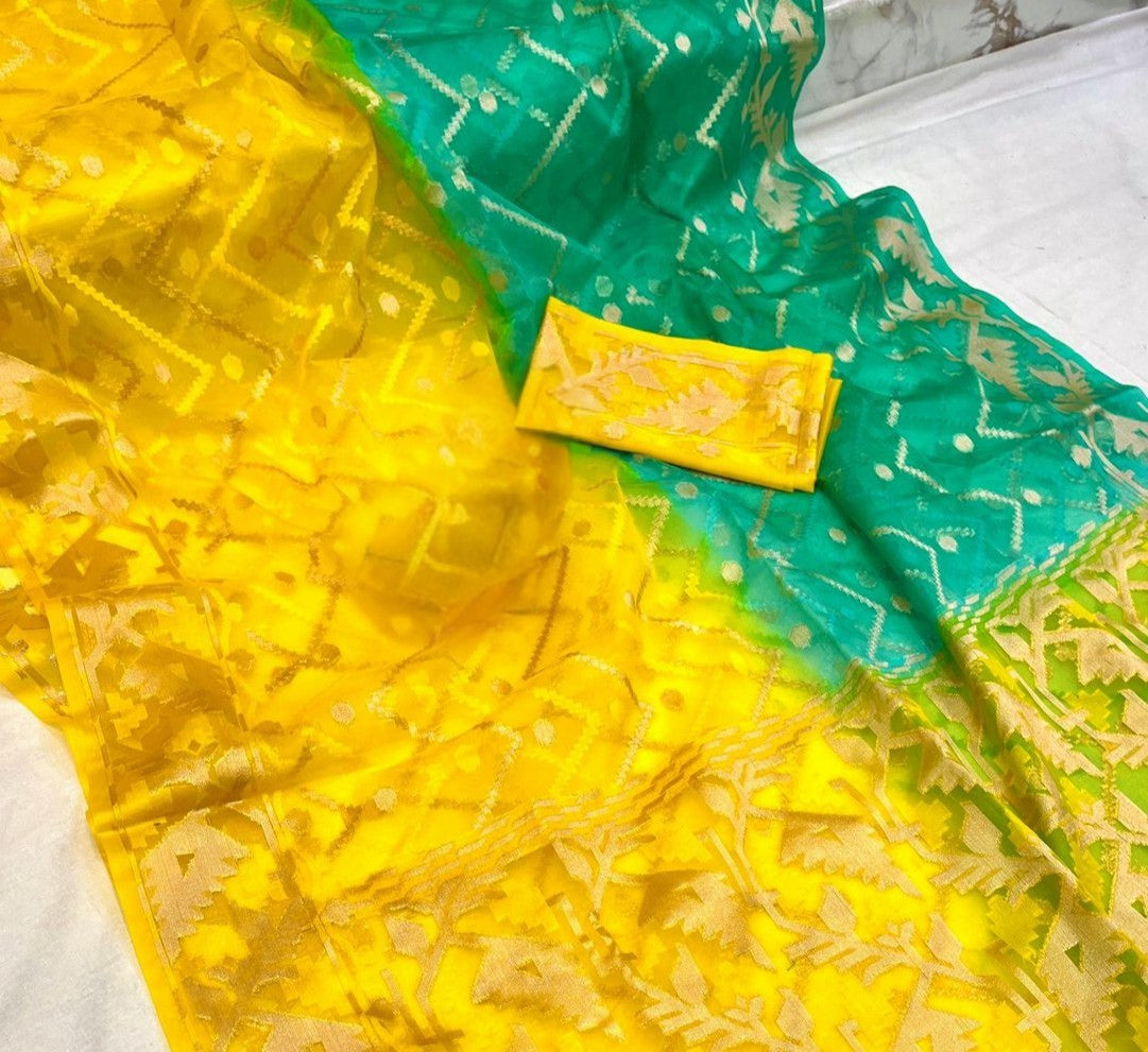 Bonolata Muslin Organza Jamdani