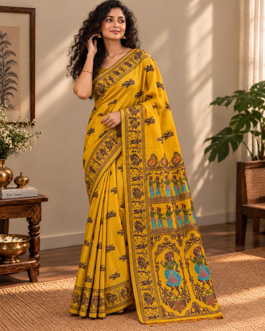 Shonar Golpo — Raw Silk Mina Baluchari Saree