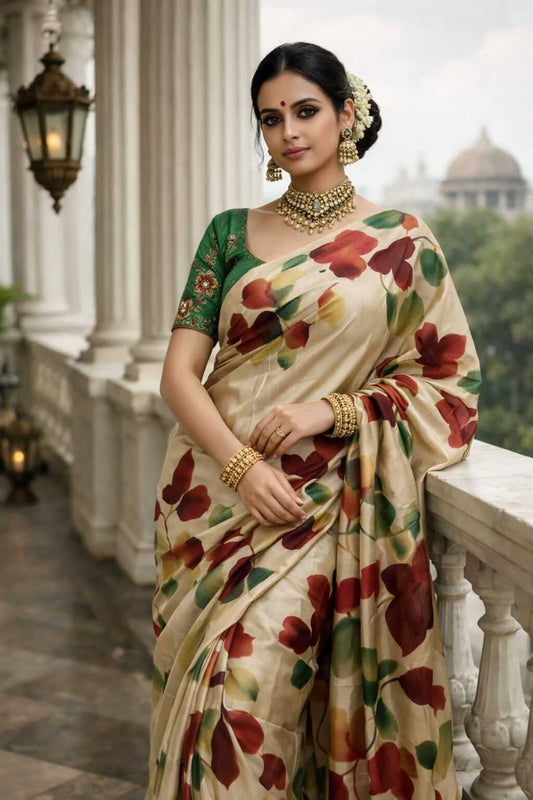 Patachhobi – Hand Painted Bishnupuri Pure Silk Saree